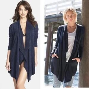 Barefoot Dreams Cozychic Lite Island Wrap Cardigan Sweater 903 Navy Blue